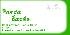 marta barho business card