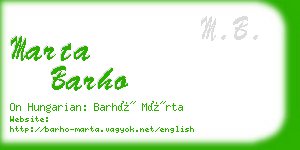 marta barho business card